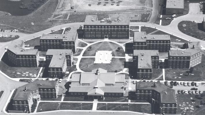 Aerial view of the Paton College residences