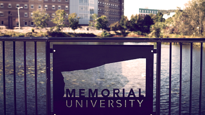 A photo of the new Memorial University logo