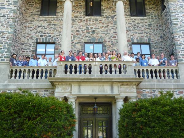 Group standing on a balcony