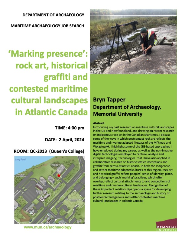 Poster for Bryn Tapper's job talk on Tuesday, April 2, 2024, at 4 pm in QC 2013.