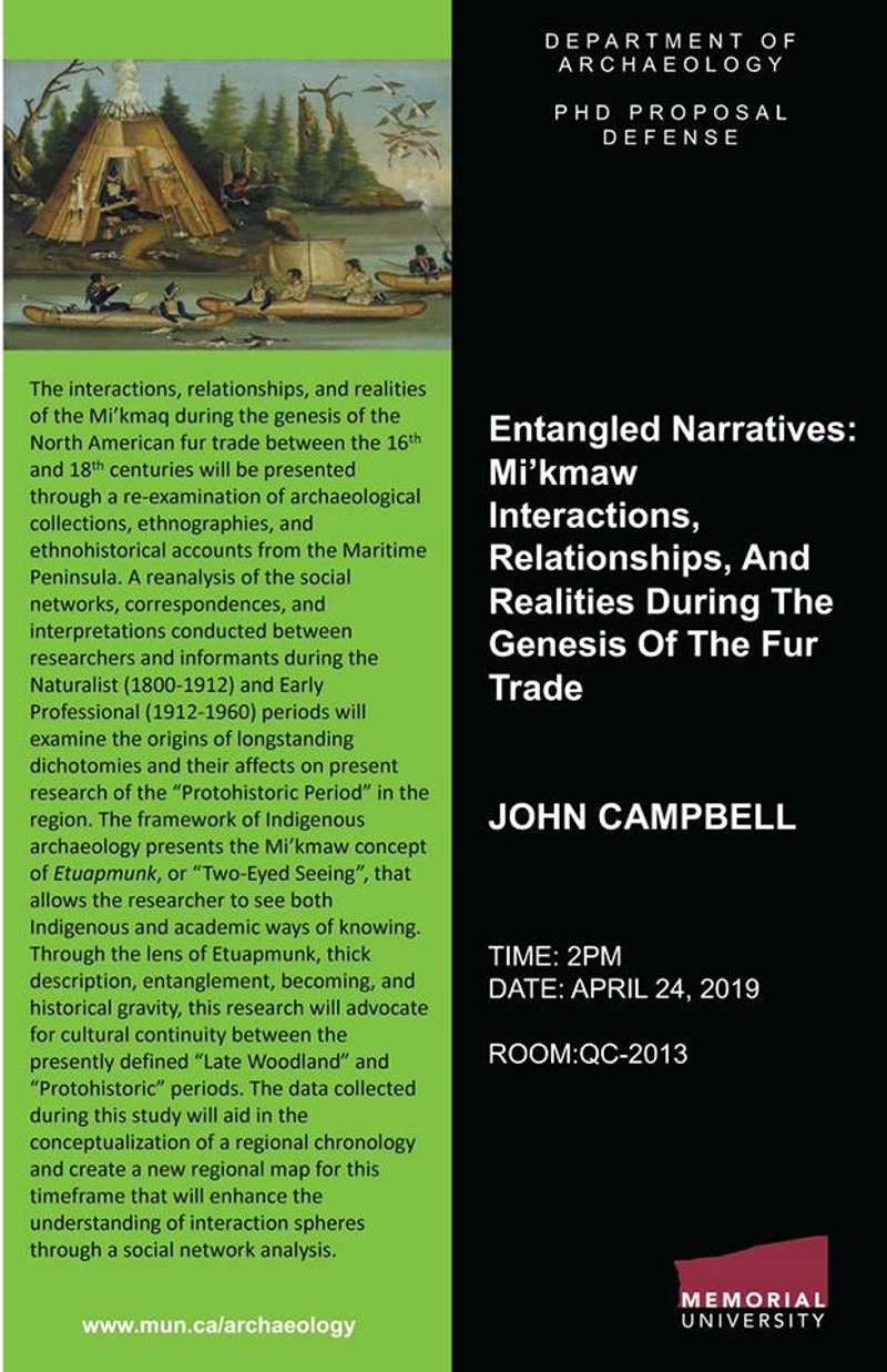 Poster for John Campbell's PhD proposal defence 2019