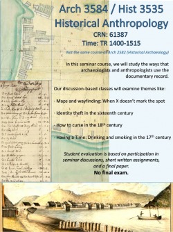 Poster for ARCH 3584/HIST 3535: Historical Anthropology course