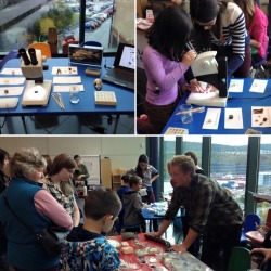 Collage of public engaging with archaeologists and artifacts for International Archaeology Day 2015