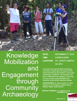 Poster for the Knowledge Mobilization and Engagement through Community Archaeology session