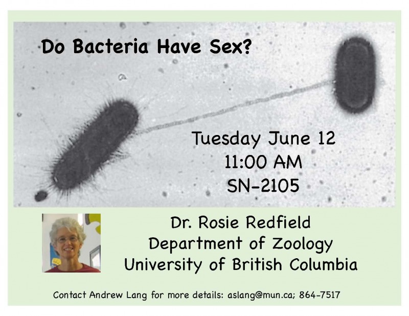 Seminar by Dr. Rosie Redfield from UBC