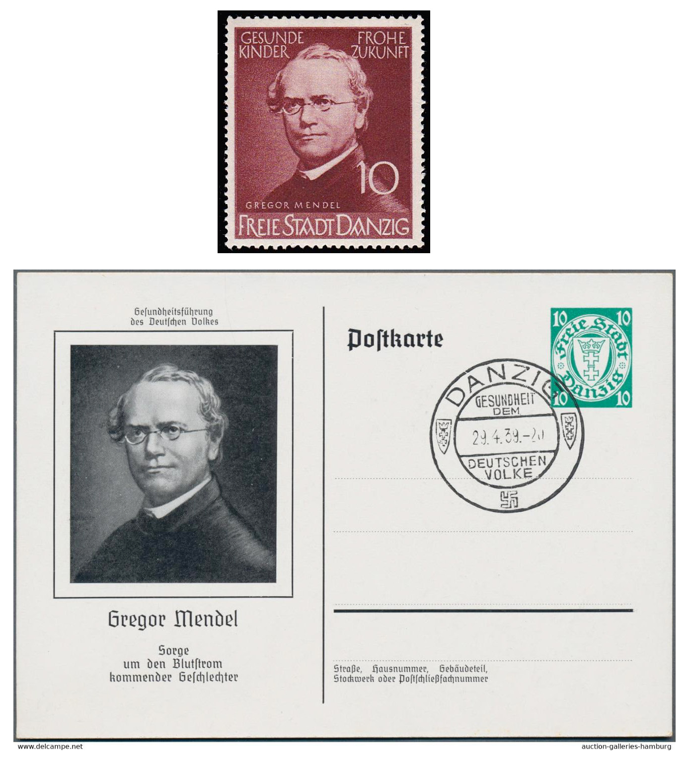 Mendel
            Danzig stamp & postcard