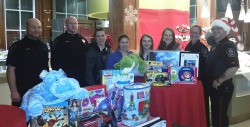 CEP officers collect toys from residence students