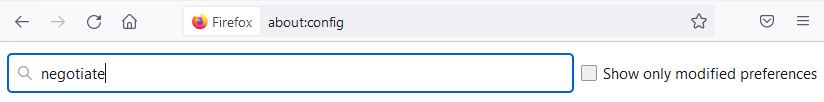 Screenshot of negotiate in Firefox
