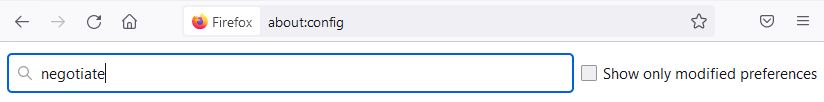 Screenshot of negotiate in Firefox