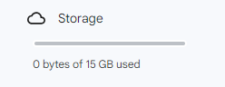 Image of storage bar graph of storage size on Google drive