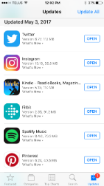Select Updates in the App Store 