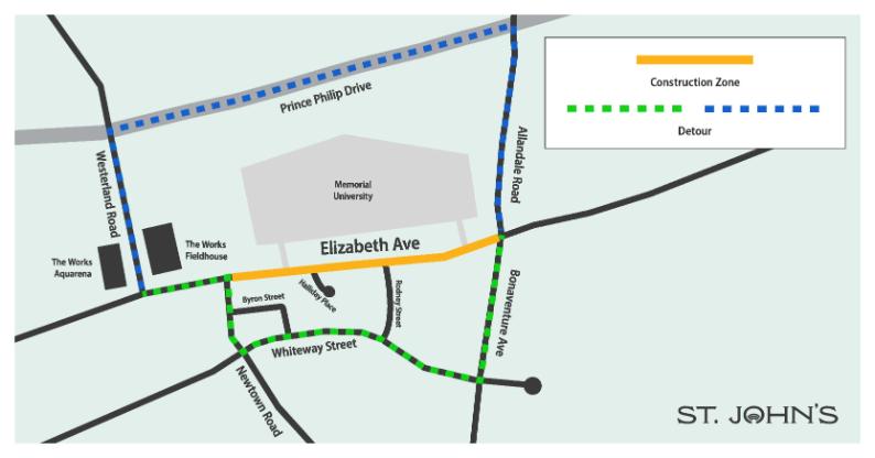detour map for elizabeth ave
