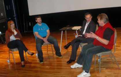 Alanna Wicks (Far left) interviewing participants during Coffee and Culture at The Rooms