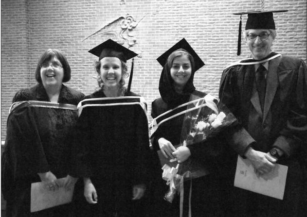 Faculty and students at graduation
