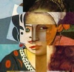 Collage of a woman's face.