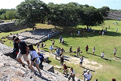 Participants visiting Mayan ruins.