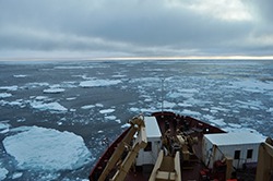 View from the bow of the Amundsen.