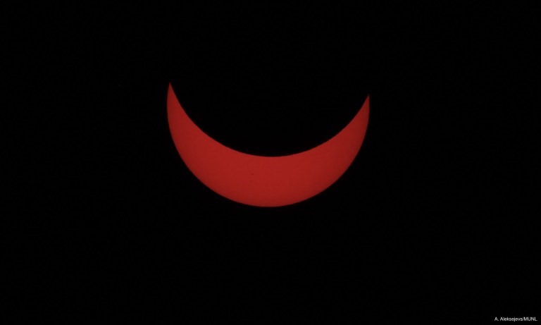 An image of the solar eclipse, captured in Port-aux-Basques, N.L.