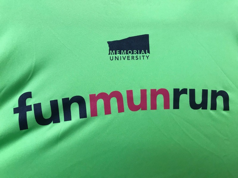 The back of the Memorial Tely 10 tshirt is shown with the words fun mun run.