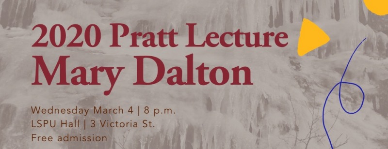 Banner for the 2020 Pratt Lecture by Mary Dalton