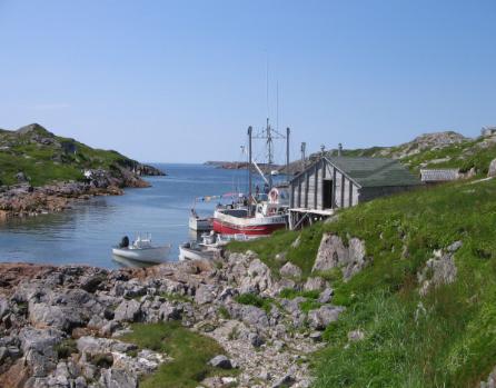 Opening of the harbour from the land, Wadham's Harbour, Little Fogo Island 