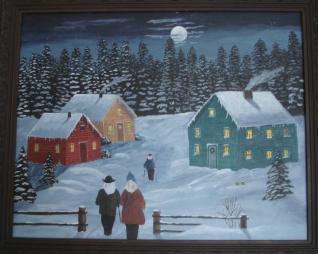 Pilgrim, Ruth. A winter mummering scene painted by Ruth Pilgrim, St. Anthony Bight