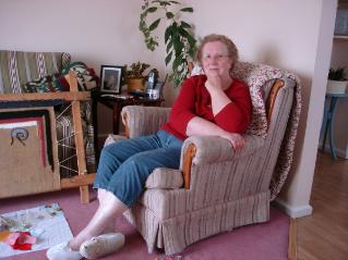 Pilgrim, Ruth. Ruth Pilgrim poses for a photograph in her living room, St. Anthony Bight