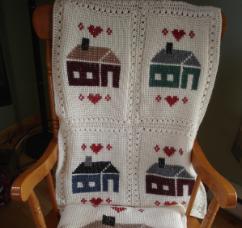 Tucker, Clara. Crocheted and cross-stitched chair cover made by Clara Tucker, St. Anthony