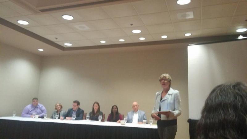 Left to Right: James Baker, Alison Mountz, Dennis Hogan, Yolande Pottie Sherman, Harini Svalgingam, Gerry Weimer & Jennifer Hyndman