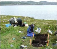 Sifting soil and excavating the first units