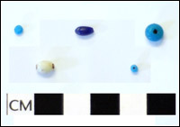 Blue and white trade beads