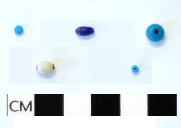 Blue and white trade beads