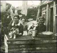 People and puppies at Boulter's Rock