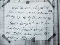 Section of Lydia Campbell Diary