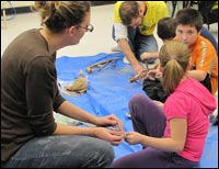 Amy Fay and Kids with Bow Drill