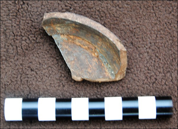 Fragment of stoneware pottery from House 3, Indian Harbour