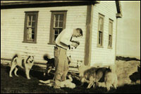 Dr. Louis Twyeffort filming the roaming husky dogs