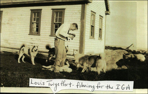 Dr. Louis Twyeffort filming the roaming husky dogs