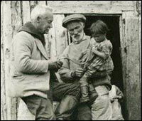 Sir Wilfred Grenfell with the Roberts family of Seal Islands