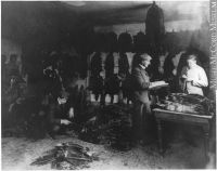Fur trading post interior, Labrador(?), ca. 1909