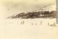 Dog team leaving Rigolet, Labrador, NL, 1898