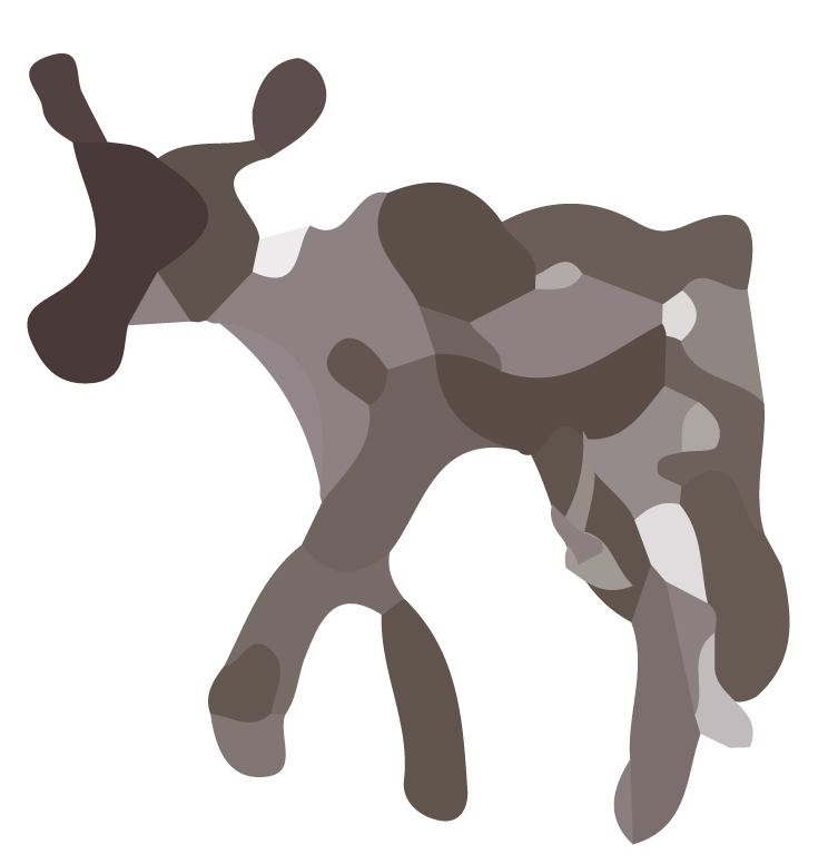 Illustration of a single caribou