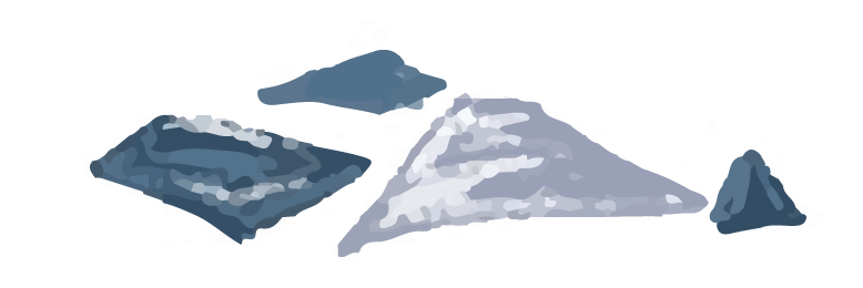 Illustration of ice breaking up