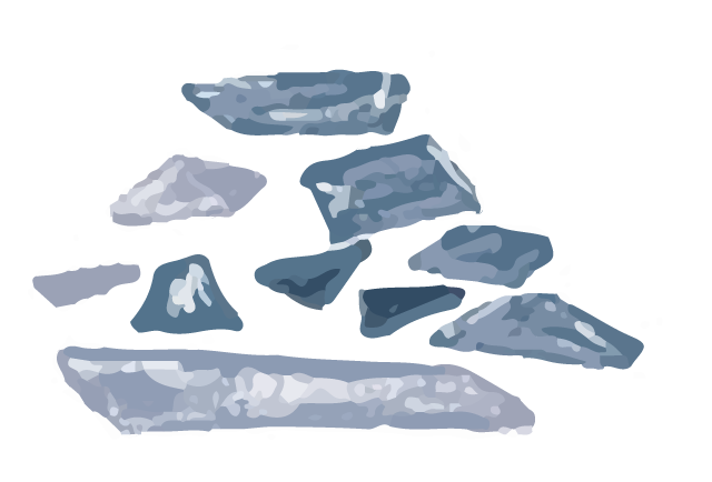 Illustration of ice breaking up