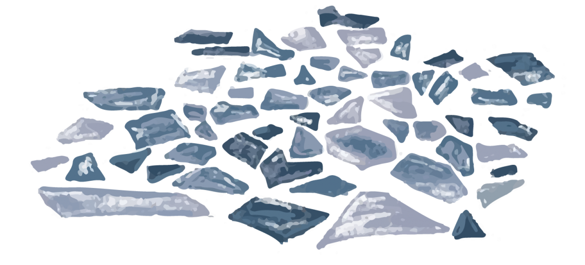 Illustration of ice breaking up