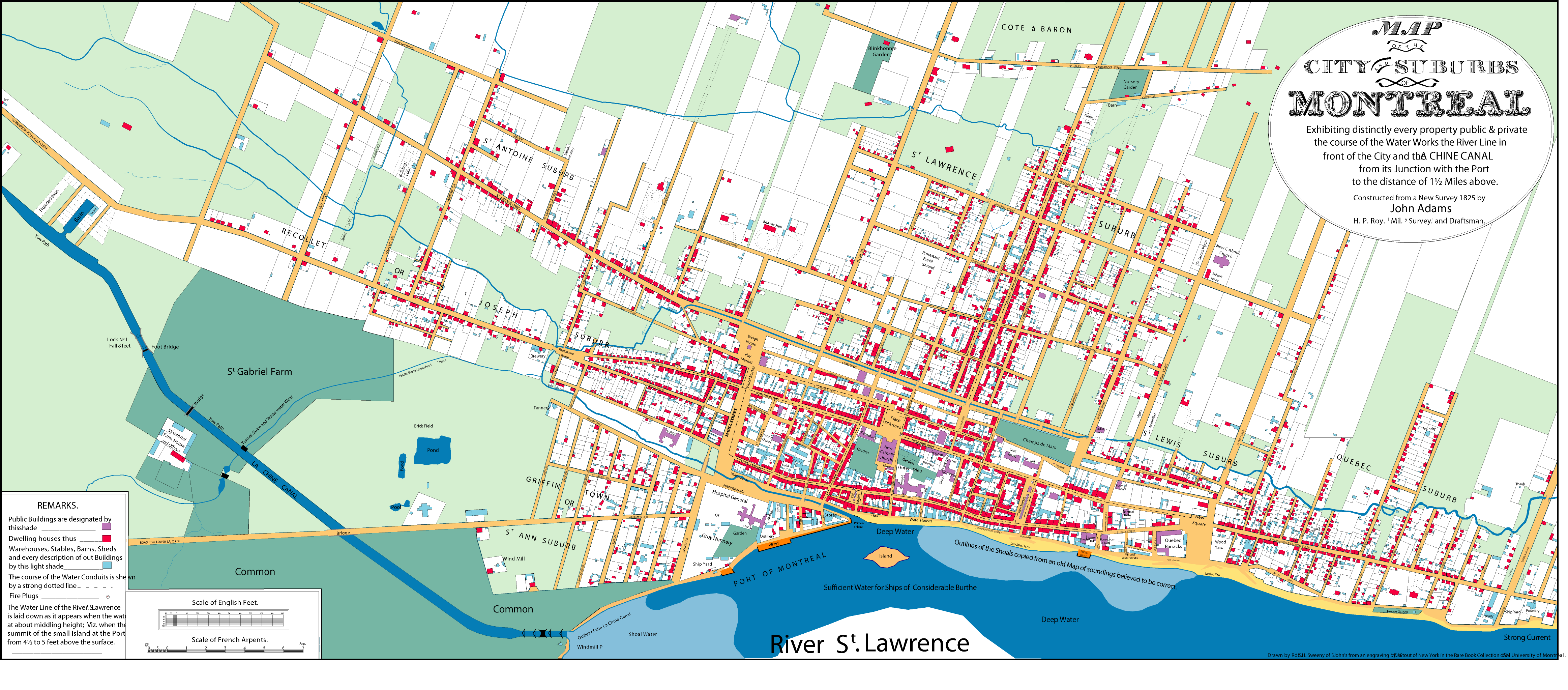 Une reproduction en couleur du plan Adams