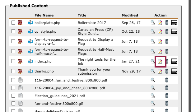 Update a page | Marketing & Communications | Memorial University of ...