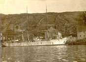 Unidentified vessel docked at Job Brothers & Co. premises, south side, St. John's harbour