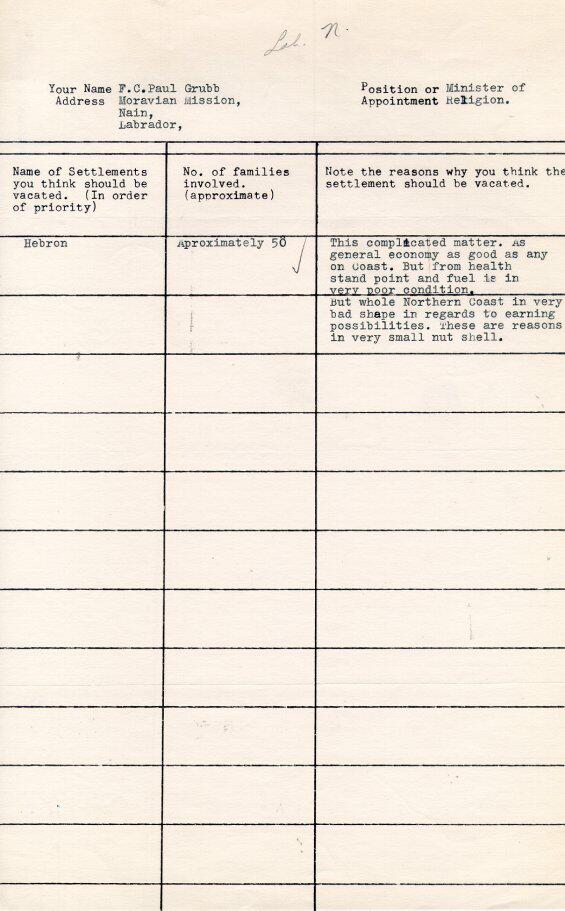 Forms Requesting Resettlement, ca. 1957 Page 2