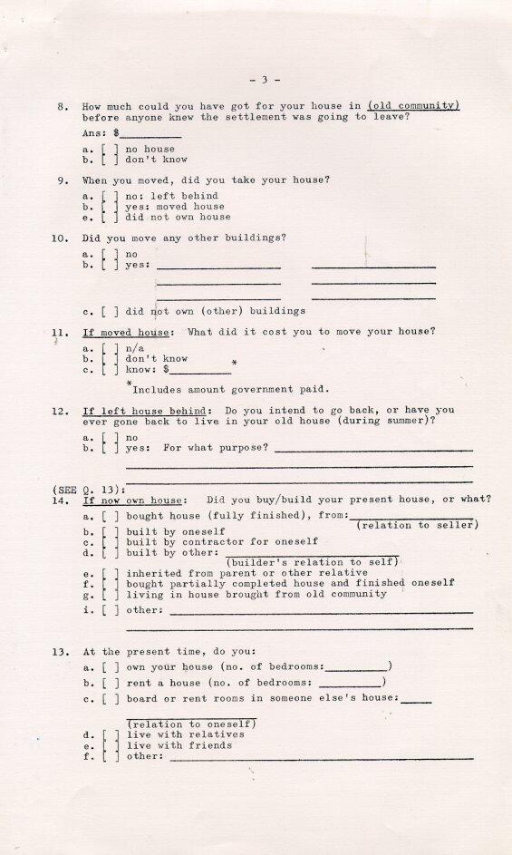 Household Resettlement Questionnaire, 1966 Pages 1-5 (Page 3)